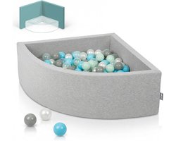 Schuim Ballenbak - Kinder Speelgoed - Creatief Spelen - Oeko-Tex Certificaat - 90x30cm 200 Ballen - Lichtgrijs Mix