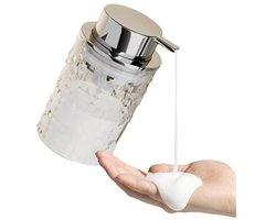 Schuim handzeep dispenser voor vloeistof of make-up navulbare helder glazen pompfles voor badkamer, keuken, commerciële Moderne schuim dispenser (helder)