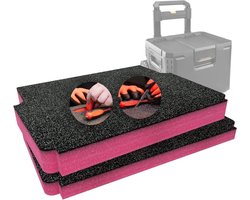 Schuim Inzetstukken - Gereedschap Organizer - Gereedschap Ordenen - Zelf Snijdend - 38x33x10 cm - Roze