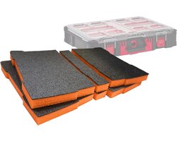 Schuim Organizers - Gereedschap Inlay - Gereedschap Opbergen - Easy Peel Systeem - 30mm Dikte - Oranje