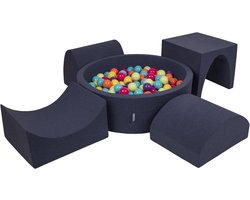 Schuim Speelplaats Ballenbad - Kinderspeelgoed Ballenbak - Sensorische Ontwikkeling Baby - Oeko-Tex Gecertificeerde Hoes - 300 Ballen