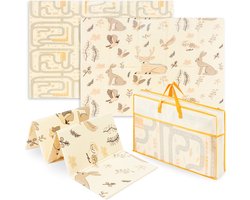 Schuimmat voor Baby's, Dubbelzijdige Opvouwbare Mat Groot 180 x 120 x 1 cm, Boho-stijl Mat voor Kinderkamer, XPE Schuimmat voor Baby