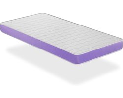 Schuimmatras Eenpersoons - Matras Schuimrubber - Comfortabel Slapen - Ademend Gelschuim - 90 x 200 x 14 cm - Paars
