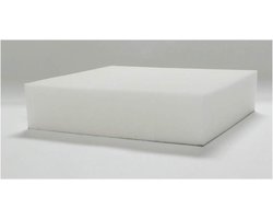 Schuimrubber Matras - Polyurethaan Vulling - Zitkussens Vernieuwen - Wasbaar Materiaal - 40x40x12 cm - Wit
