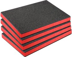 Schuimrubberen Inzetstukken - Gereedschapskist Schuim Demping - Voorwerpen Organiseren - Water- en Stofdicht - 40x30x2.5cm - Zwart