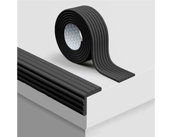 Schuimrubberen randbeschermingsstrip voor tafels, 200 cm x 80 mm x 8 mm, verdikt schuim voor schokabsorptie en veiligheid, met ingebouwde zelfklevende randbeschermingsstrip, geschikt voor tafels en meubels, Zwart.