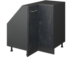 Schuin Dak Kast - Zolderkast Opbergkast - Ruimte Benutten - Robuuste Constructie - 75x81 cm - Zwart Beton