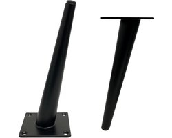 Schuin stalen pootje 15cm zwart
