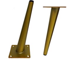Schuin stalen pootje 20cm messing