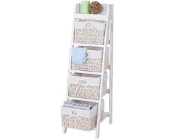 Schuine kast Shabby Chic wit