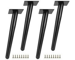 Schuine metalen meubelpoten 30 cm – Conisch design voor tafels, banken en kasten
