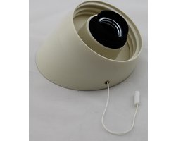 Schuine wandlamp, kunststof voet met aan/uit-trekkoord, fitting E27