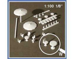 Schulcz Maquettebouw Tuinmeubels 1:100 wit 19-delig
