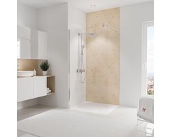 Schulte achterwand - Decor - kalksteen helder - 100x255 - zelf inkortbaar - wanddecoratie - muurdecoratie - badkamer wandpanelen - muurbekleding