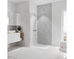 Schulte achterwand - Decor - steengrijs - 100x255 - zelf inkortbaar - wanddecoratie - muurdecoratie - badkamer wandpanelen - muurbekleding