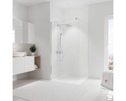 Schulte achterwand - Decor - steenmarmer helder - 100x255 - zelf inkortbaar - wanddecoratie - muurdecoratie - badkamer wandpanelen - muurbekleding