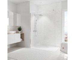 Schulte achterwand - hoogglans steenmarmer helder - 150x255 - wanddecoratie - muurdecoratie - badkamer wandpanelen - muurbekleding