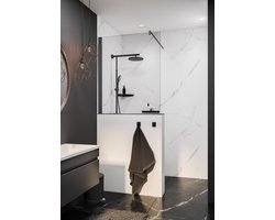 Schulte achterwand - Softtouch - steen marmer Bianco - 150x255 - muurdecoratie - badkamer wandpanelen - muurbekleding -zelf inkortbaar en zelfklevend