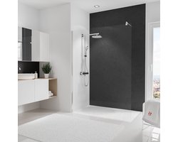 Schulte badkamer achterwand - steen antraciet - 150x255 - zelf inkortbaar en zelfklevend - wanddecoratie - muurdecoratie - wandpanelen - muurbekleding