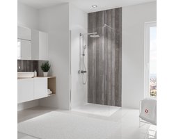 Schulte badkamer achterwand - steen beton - 100x255 - zelf inkortbaar en zelfklevend - wanddecoratie - muurdecoratie - wandpanelen - muurbekleding