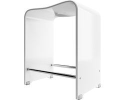 Schulte badkruk - wit - materiaal acryl - belastbaar tot 130kg - antislip - stabiel - ergonomisch - comfortabel en mooi voor de badkamer