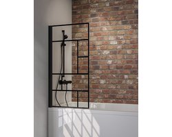 Schulte Badwand - 80x140 cm - mat zwart - veiligheidsglas Decor Atelier 1 - trend