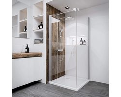 Schulte douchecabine - BREMEN 75x75x190 - draaideur en zijwand - 6mm transparant veiligheidsglas - alu