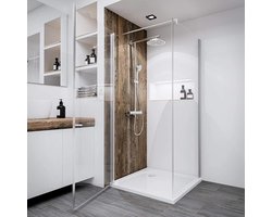 Schulte douchecabine - BREMEN 90x90x190 - draaideur en zijwand - 6mm transparant veiligheidsglas - alu