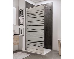 Schulte douchewand - inloopdouche - 100x190 - chroom profiel - transparant veiligheidsglas met decor Mistral - antikalk