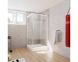 Schulte hoekinstap - schuifdeuren 73,5 - 88,5 x175 - wit -decor