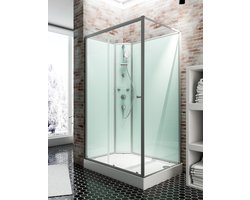 Schulte Ibiza - douchecabine compleet - rechthoekig - type links - 90x120x204 – alu - transparant veiligheidsglas - mengkraan - doucheset