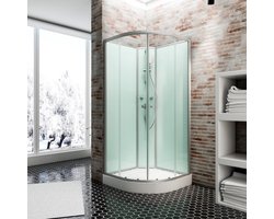 Schulte Ibiza II – 1/4 Cirkel douchecabine compleet - 90x90x204 – alu - transparant veiligheidsglas - doucheset – mengkraan – hoofd- handdouche