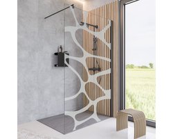 Schulte inloopdouche - 140x200 - 6mm - kiezel decor - zwart clip profiel- antikalk