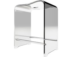 Schulte stijlvolle douche - en badkruk - transparante kleur - materiaal acryl - belastbaar tot 130 kg - antislip - stabiel - ergonomisch - comfortabel en mooi voor in de badkamer