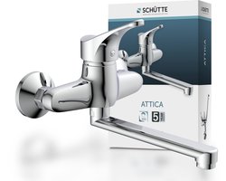 SCHÜTTE Attica Keukenkraan - Mengkraan - Lage, Draaibare Uitloop - Wandmontage - Chroom