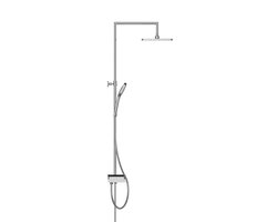 SCHÜTTE Blueperl Douchesysteem - Regendouche - Geïntegreerd Planchet met Push-Button Omsteller - Chroom & Zwart