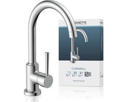 SCHÜTTE CORNWALL Design Keukenkraan - Mengkraan - Hoge, Draaibare Ronde Uitloop - Zijdelingse Greep - Chroom