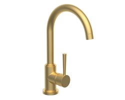 SCHÜTTE CORNWALL Design Keukenkraan - Mengkraan - Hoge, Draaibare Ronde Uitloop - Zijdelingse Greep - Mat Goud