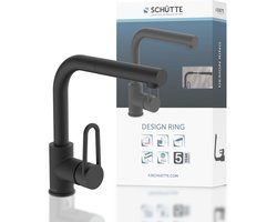 SCHÜTTE DESIGN RING Keukenkraan Mengkraan - Met Uittrekbare Vaatdouche - Mat Zwart