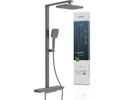 SCHÜTTE HAWAII Douchesysteem - Regendouche - Met thermostatische Kraan - Mat Grafiet