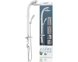 SCHÜTTE MADAGASKAR Douchesysteem - Regendouche - Lengte 121 cm - Wit & Chroom