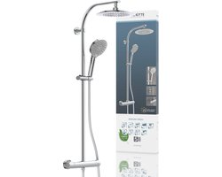 SCHÜTTE Madura Fresh Douchesysteem - Regendouche - met Thermostatische Douchekraan - Hartafstand 150 mm - Chroom