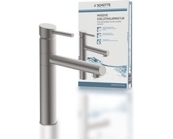 SCHÜTTE Massive Design Keukenkraan - Mengkraan - Hoge, Draaibare Uitloop - Zijdelingse Greep - Massief RVS