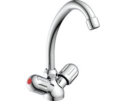 SCHÜTTE Peruzzi Keukenkraan voor Waterverwarmer met vrije Uitloop - lage Druk - Mengkraan - Hoge, Draaibare Uitloop - Chroom