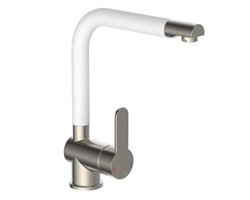 SCHÜTTE Rio Design Keukenkraan - Mengkraan - Hoge, Draaibare Uitloop - Zijdelingse Greep - Chroom/Wit