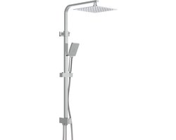 SCHÜTTE SILVER RAIN Douchesysteem - Regendouche - Met Push-Button Omsteller - Rail van 80 tot 120 cm uittrekbaar - Chroom