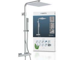 SCHÜTTE Sumba Douchesysteem - Regendouche - Met Thermostatische Douchekraan - Hartafstand 150 mm - Chroom