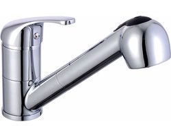 SCHÜTTE Supra Keukenkraan - Mengkraan - Draaibare Uitloop - Uittrekbare Sproeier - 2 Standen - Chroom