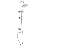 Schütte TENERIFFA Hoofddoucheset – Regendouche 200x200 mm met Handdouche 5 standen – Chroom/Wit – Inclusief doucheslangen