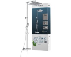 SCHÜTTE TRENTO Douchesysteem - Regendouche - Met Thermostatische Douchekraan - Hartafstand 150 mm - Chroom